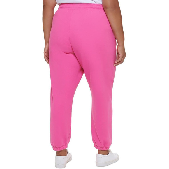 Calvin Klein Plus Pink Fleece Joggers - Women's Active Pants - Picture 2 of 2